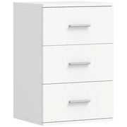 COMODINO CON 3 CASSETTI MODERNO E MULTIUSO PER CAMERA E SALOTTO, 40X35X60 CM, BIANCO
