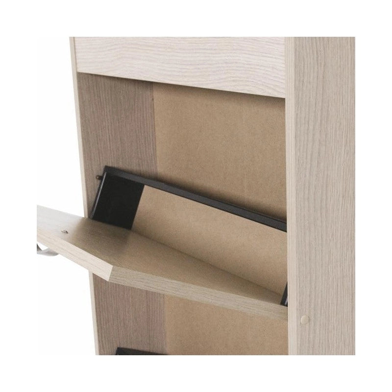 Scarpiera Slim in legno nobilitato 3 ribalte olmo cm 108x65x15