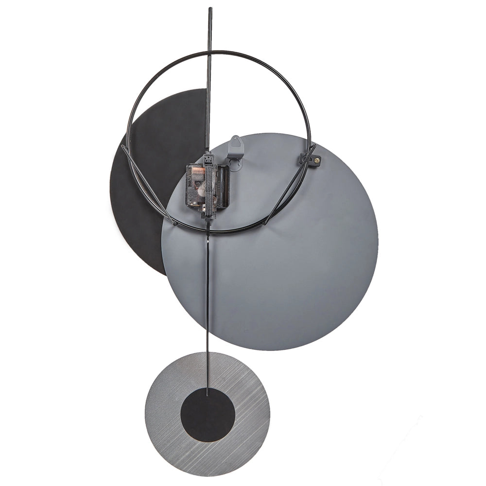 Orologio da parete in acciaio grigio e nero 32 x 60 cm Design moderno minimalista decorativo a pendolo senza numeri Arredamento per il soggiorno