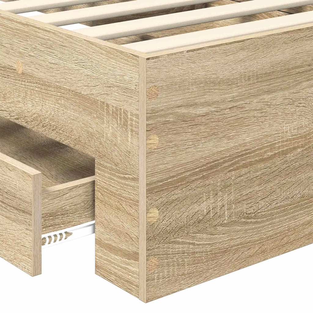 Struttura del letto Rovere Sonoma e Argento 75 x 190 cm 3412029