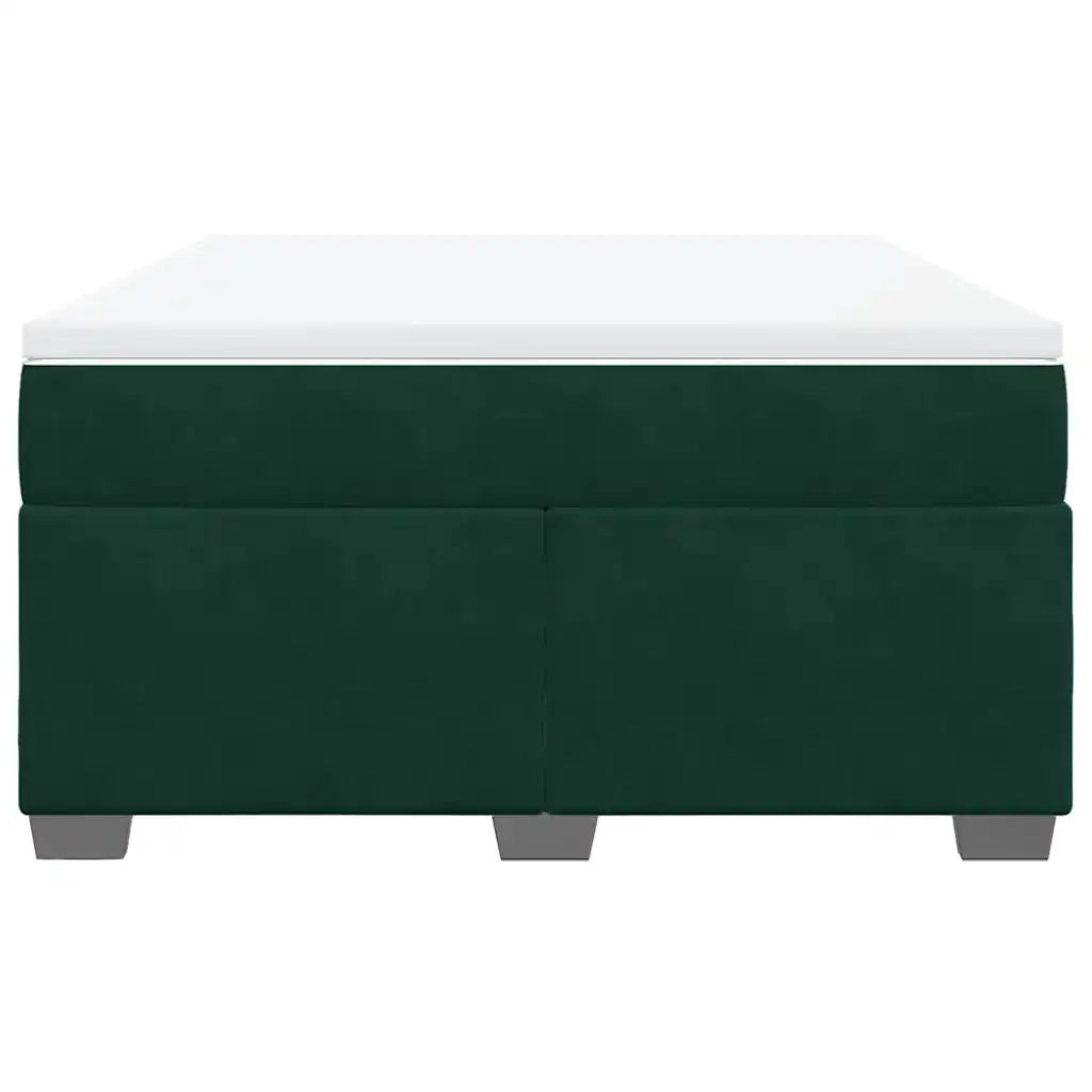 Giroletto a Molle con Materasso Verde Scuro 140x200 cm Velluto 3285290