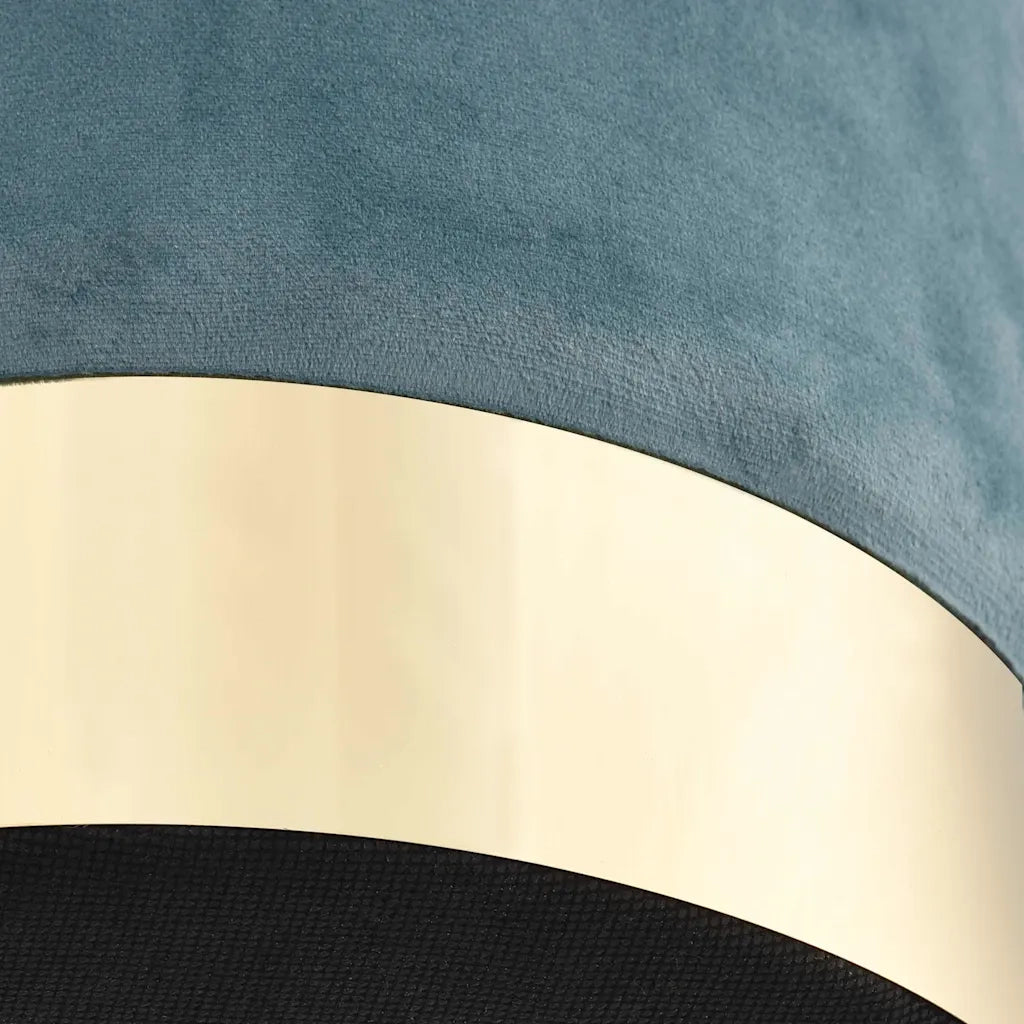 Sgabello Azzurro e Oro in Velluto 28 x 36 cm CFW4802961