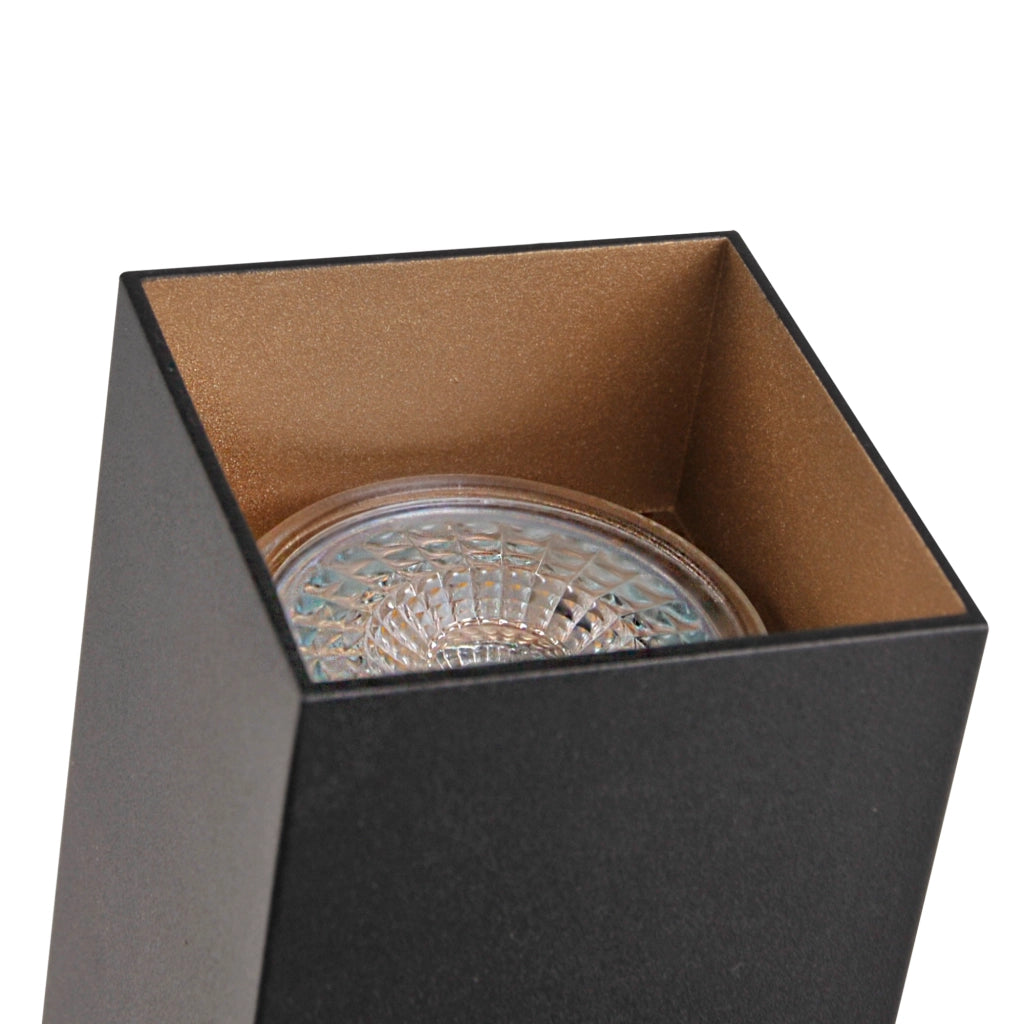 Kit binario Polux Square nero oro 1m 3 faretti GU10