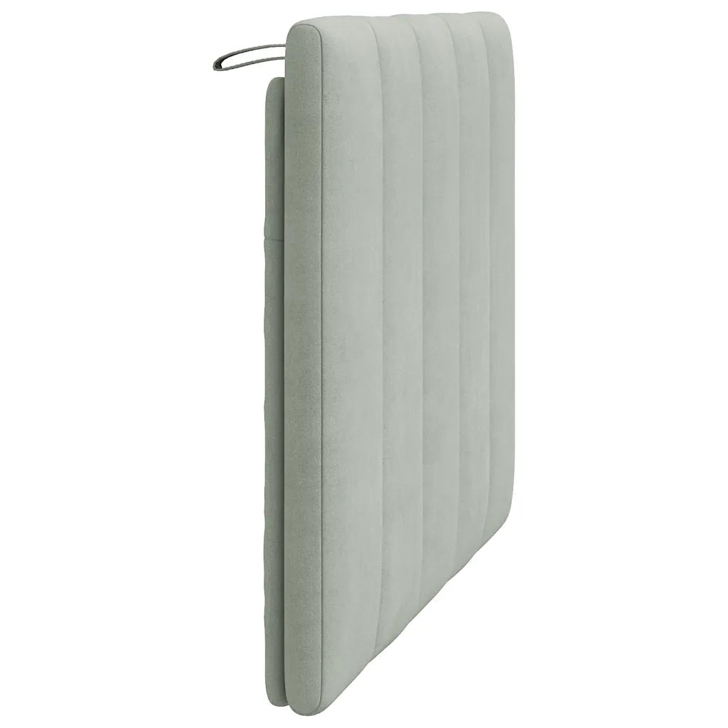 Cuscino Testiera-Cuscino per Testiera Hanko Grigio Chiaro 100 cm in Velluto
