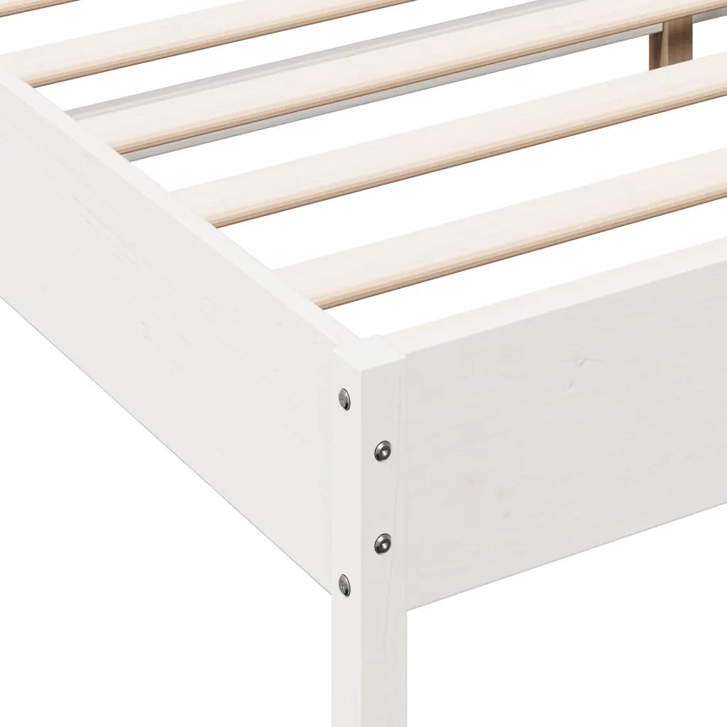 Letto senza Materasso-Struttura Letto Bianco 140x190 cm Legno Massello di Pino 438849