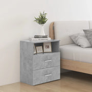 Comodini 2 pz-Set di 2 Tavolino da notte Grigio Cemento 50x32x60 cm