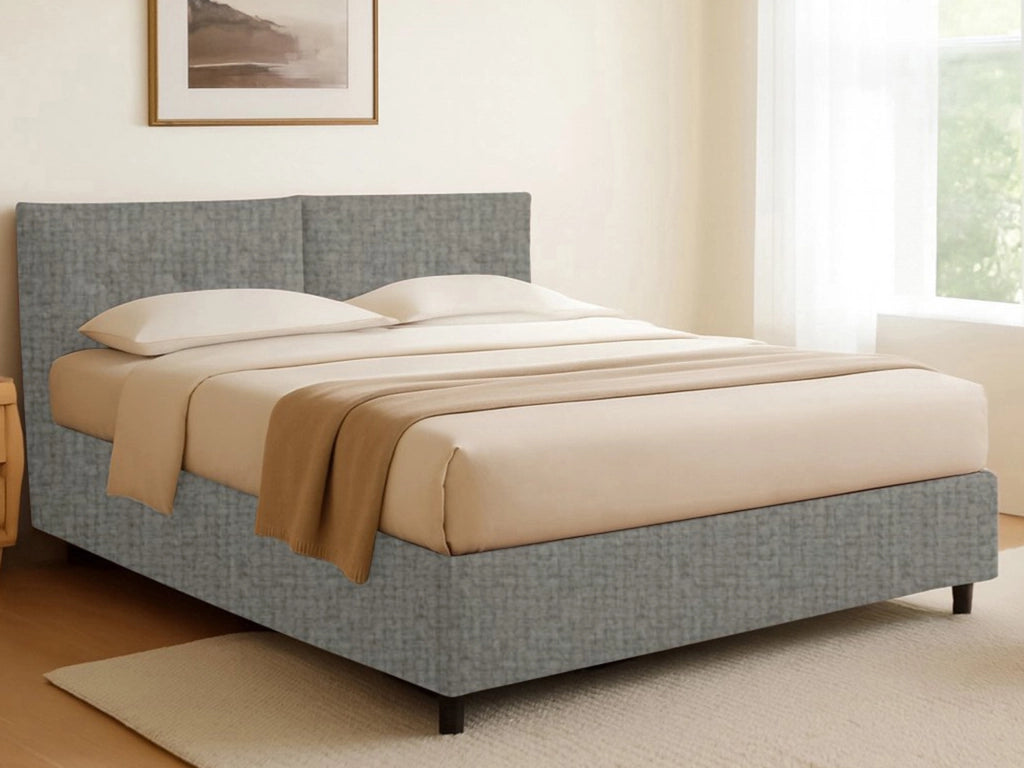 Exeter, Letto Singolo Sfoderabile Made in Italy, Grigio Cenere