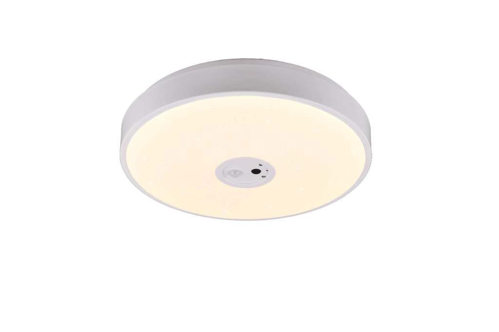 Plafoniera LED con videocamera integrata, plastica, bianco, D40 cm, Aspetta