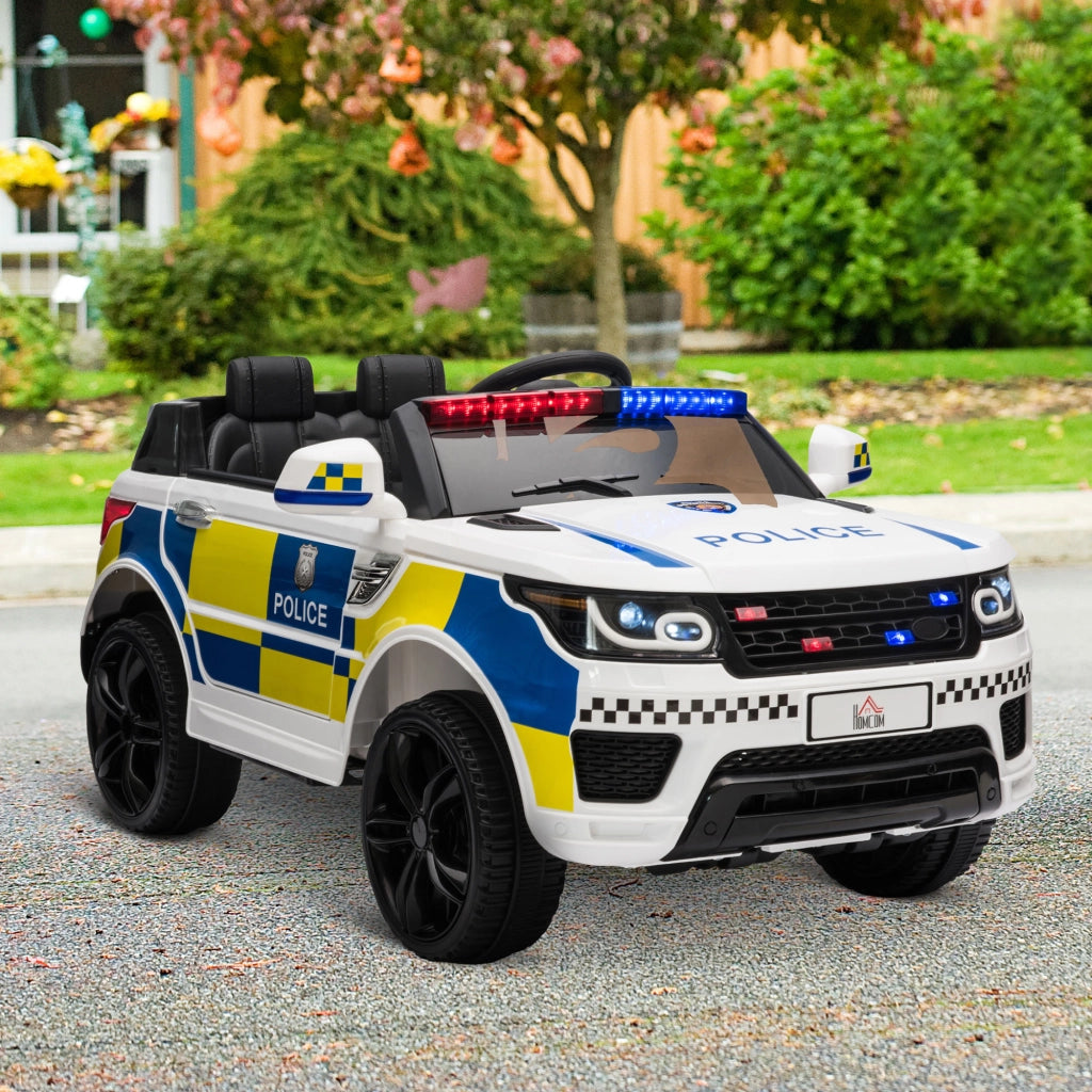 Auto Bambini Polizia Elettrica ¨C Minimal ¨C Bianco 110x68x52cm