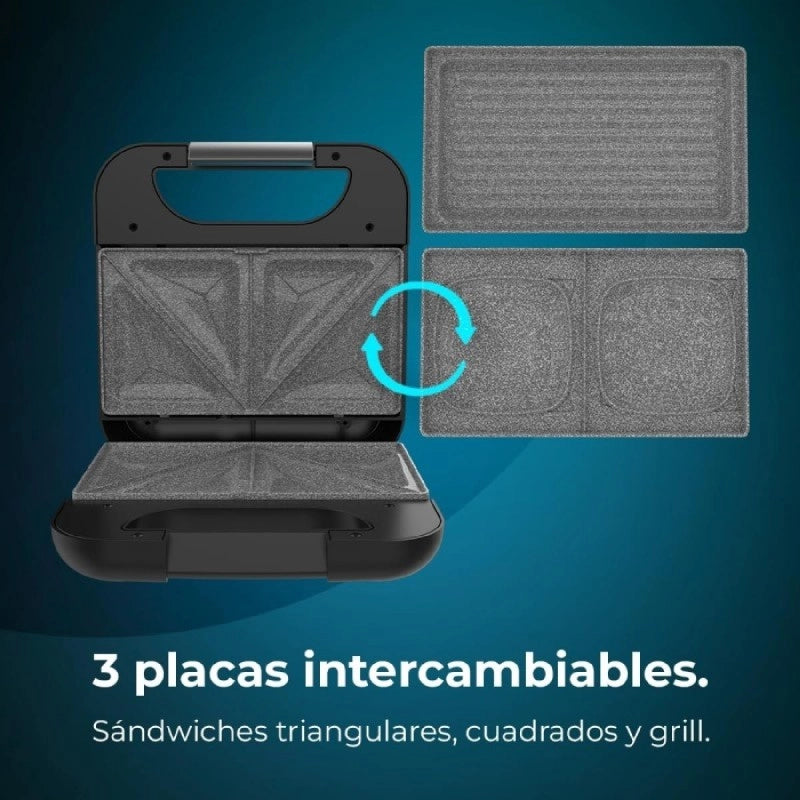 CECOTEC 02932 - Tostapane per sandwich Rock’nToast combo