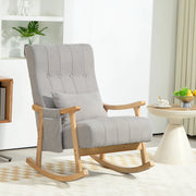 POLTRONA A DONDOLO 65x90x98 cm Grigio in poliestere