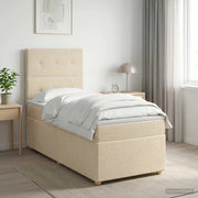 Letto box spring con materasso Crema 80 x 200 cm Tessuto 3453758