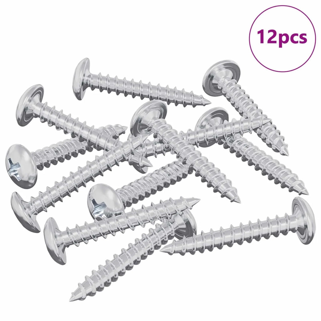 Viti in Legno 12 pz Argento M4 x 25 mm Acciaio CFW6738481