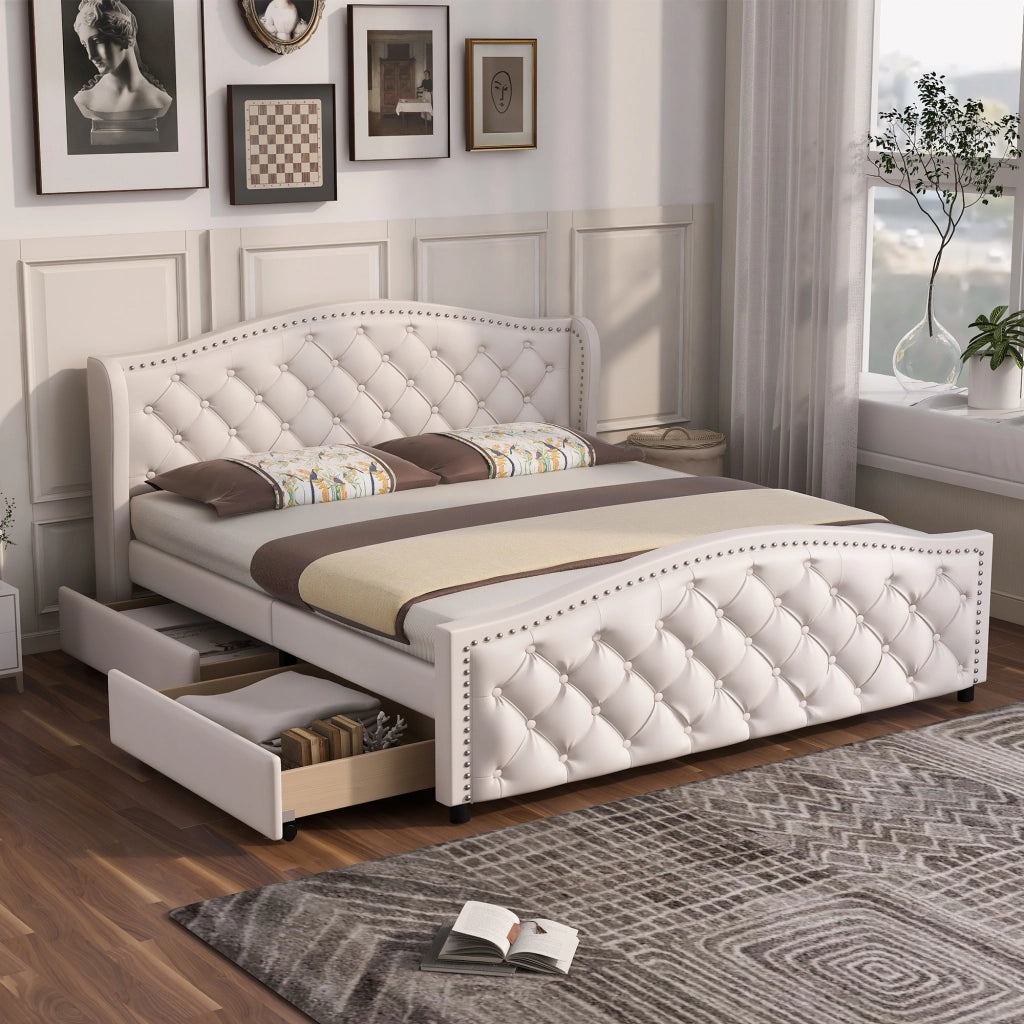 letto imbottito pu bianco 140 x 200 cm