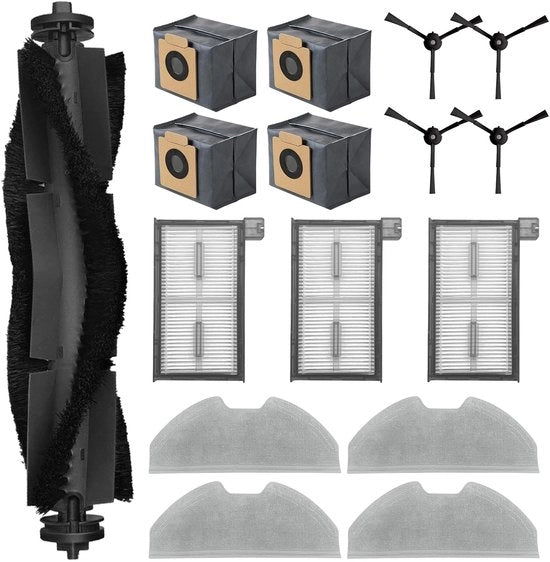 Set di accessori per aspirapolvere - 1 pennello principale - 4 pennelli laterali - 3 filtri HEPA - 4 pannelli di pulizia - 4 tasche aspirapolvere - accessori per aspirapolvere