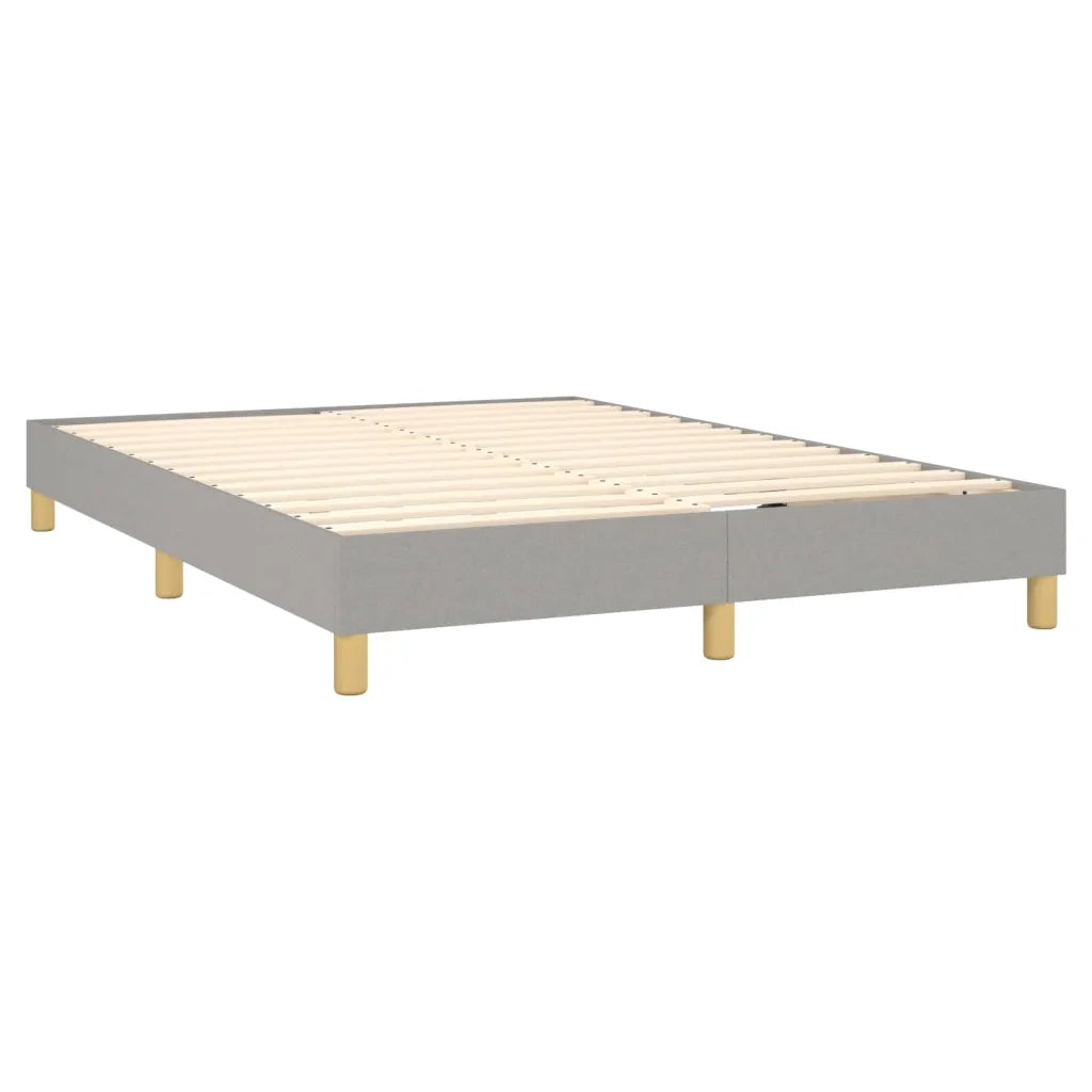 Letto a Molle Materasso e LED Grigio Chiaro 140x190 cm Tessuto