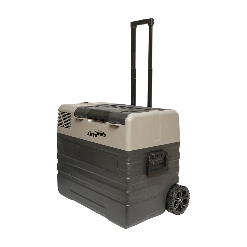 Frigorifero da auto con compressore e ruote tipo trolley 52L 12-24-220V 60W