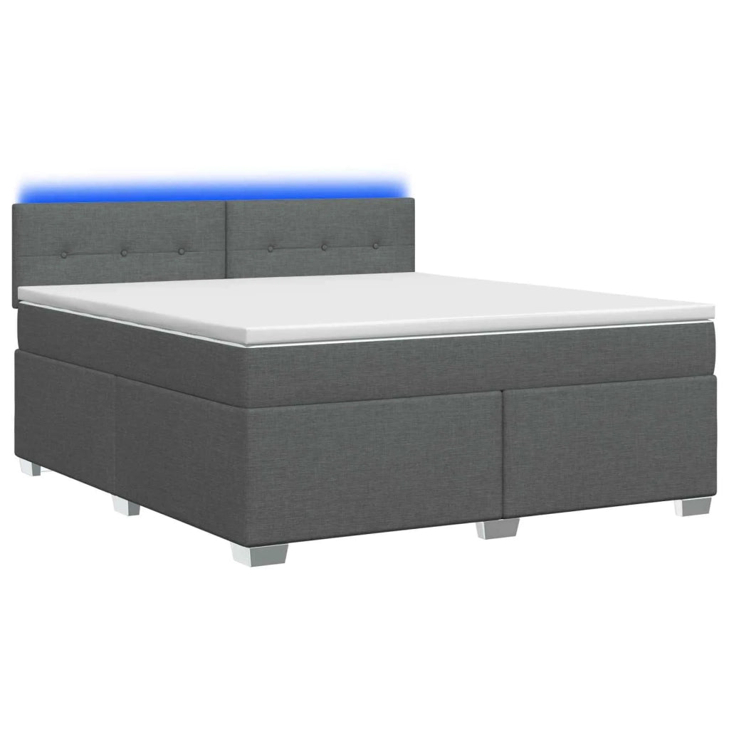 Letto con Box Spring, Materasso e LED Grigio Scuro 140 x 200 cm 3451960
