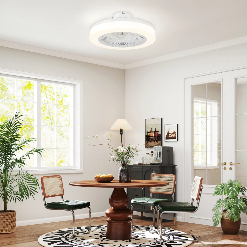 Ventilatore da soffitto con luce LED ¨C Xylo ¨C 6 velocit¨¤, telecomando, bianco