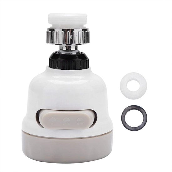 Filtro per rubinetto 3 modalità - 360° girabile - Spout con regolazione - Alta portata d'acqua - Materiale ABS/Silicone/RVS - Formato compatto - Accessorio per rubinetto
