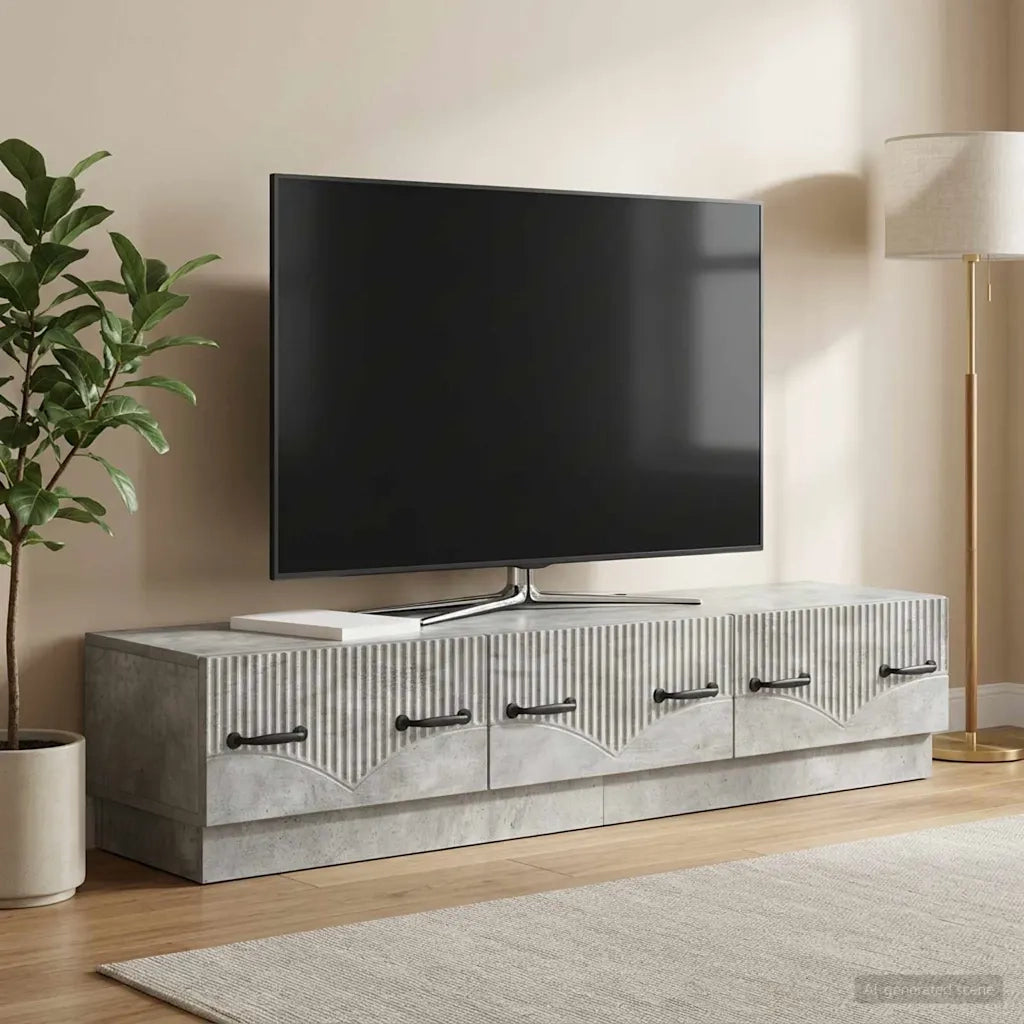 Mobile TV con cassetto Grigio Cemento 147 x 34,5 x 27 cm 895398