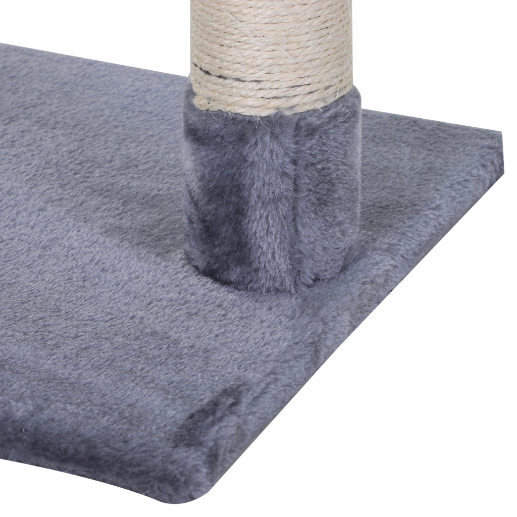 Arbre ¨¤ chat con 3 griffoirs, plateforme, hamac e boule ¨C Minimal ¨C grigio, 50x36x70 cm