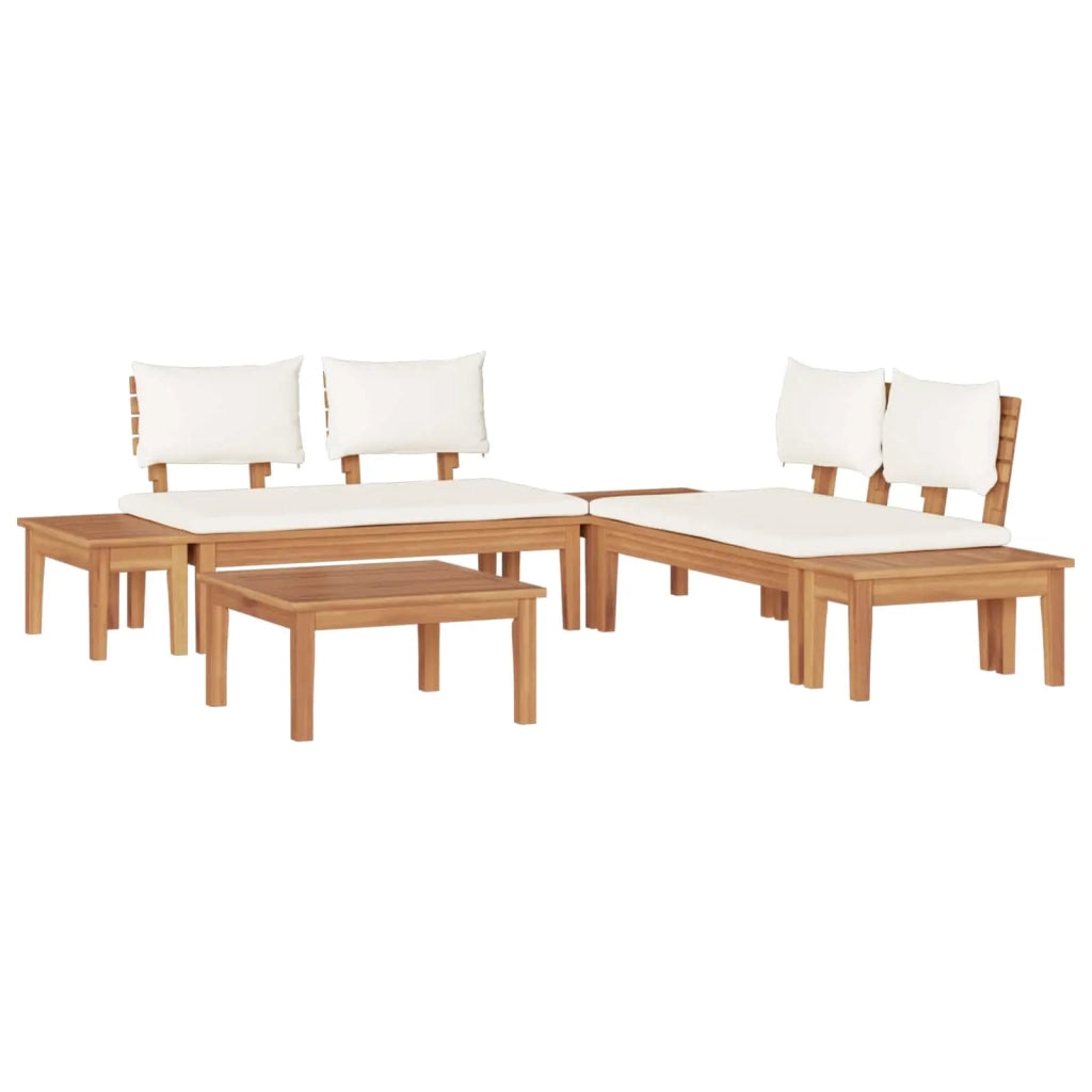 Set Divano da Giardino 3 pcs Marrone e Crema 3356868
