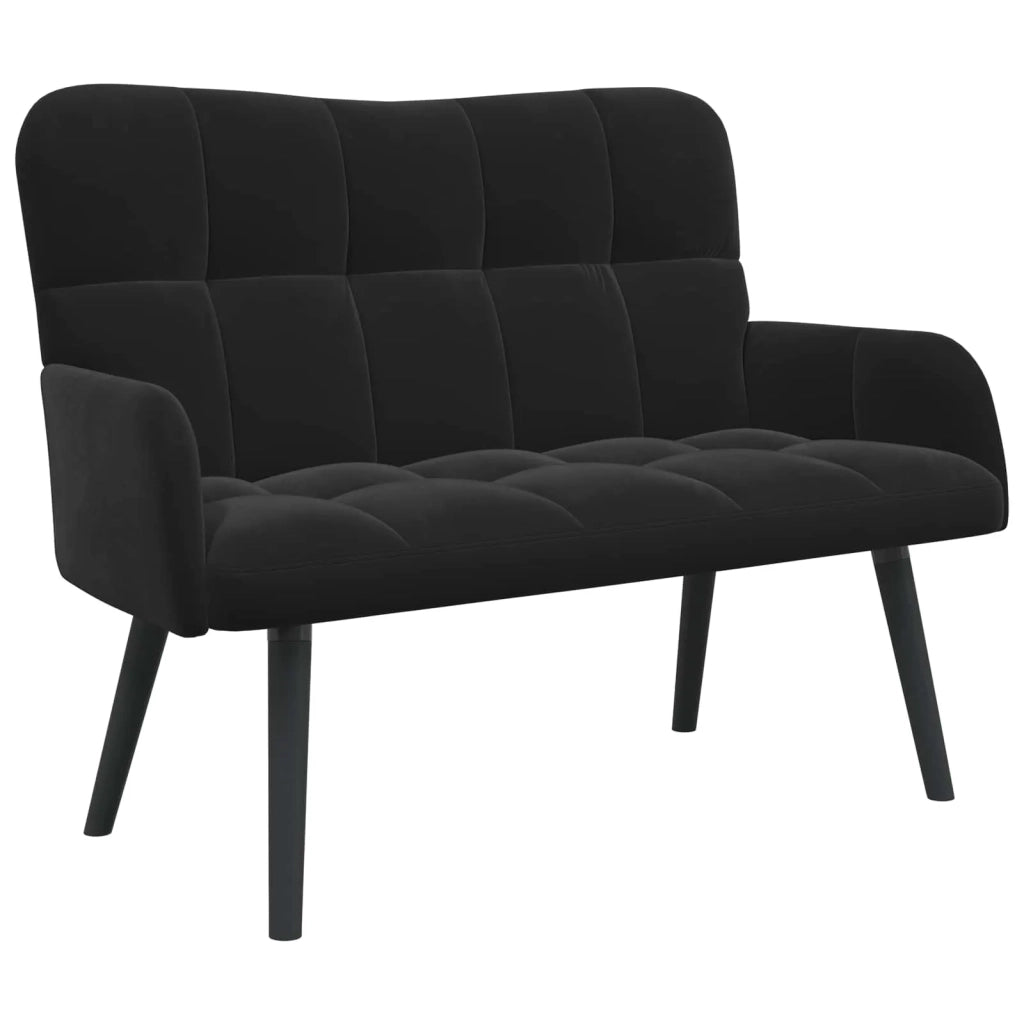 Sofa a Due Posti Nero 115 x 61 x 87 cm Velluto 42028945