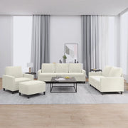 Set di Divani 4 pz con Cuscini Crema in Velluto
