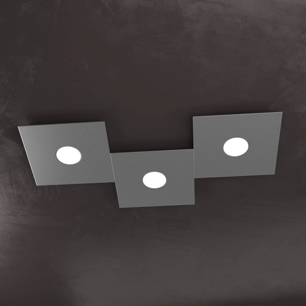 ECCENTRIC APPLIQUE-PLAFONIERA 3 LUCI GRIGIO ANTRACITE 1156-3L-GA