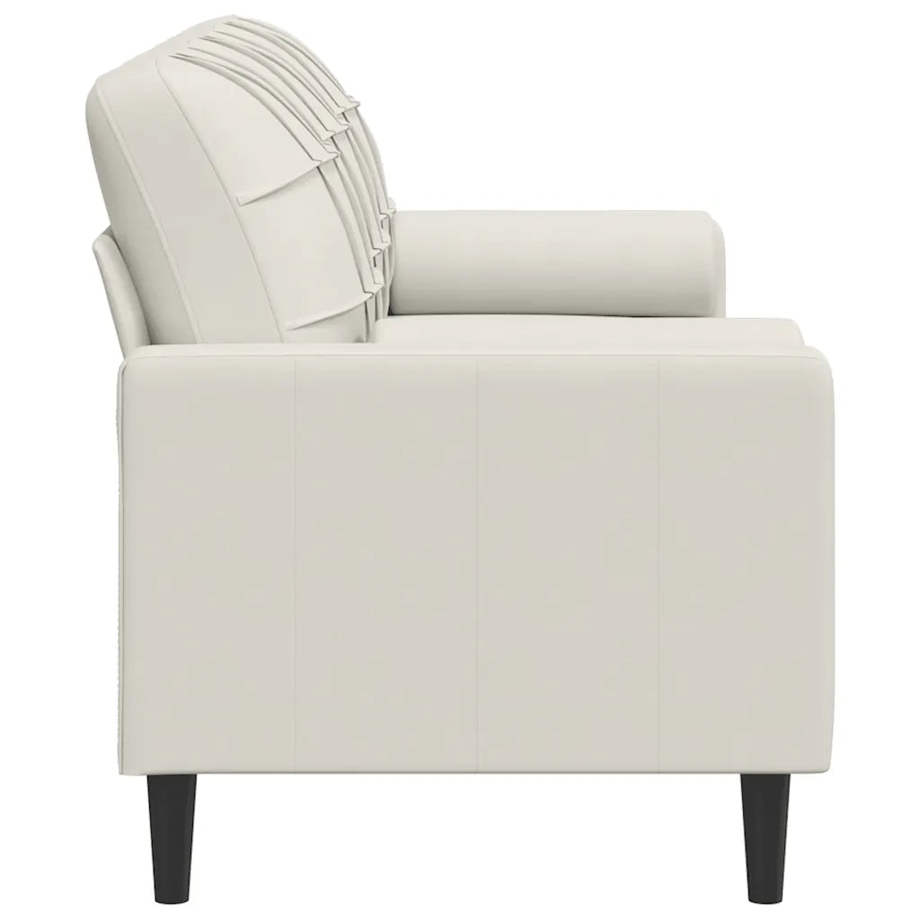 Divano a 3 Posti con Cuscini Crema 180 cm in Velluto 3278237