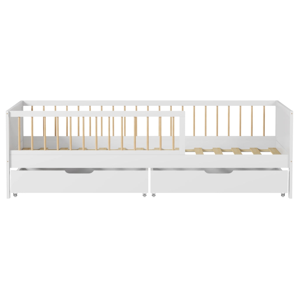 Letto per bambini 190x90cm bianco con cassetti ADAM