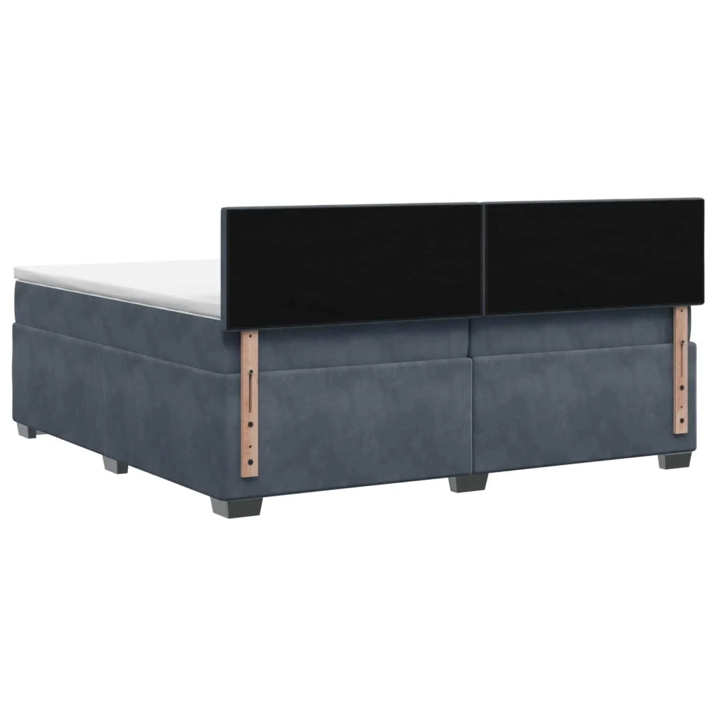 Letto con Box Spring, Materasso e LED Grigio Scuro 200 x 200 cm 3452253