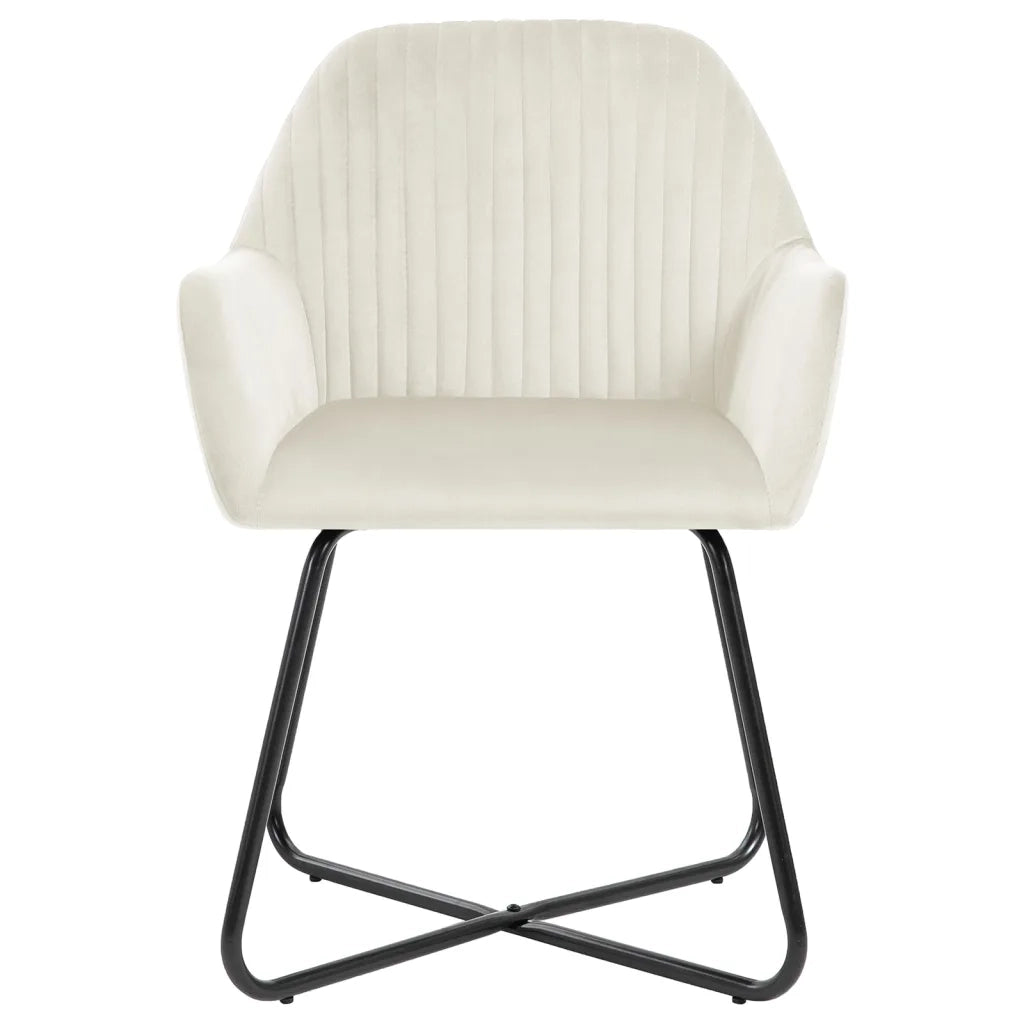 Sedie da Pranzo 6 pz Crema in Velluto 277014