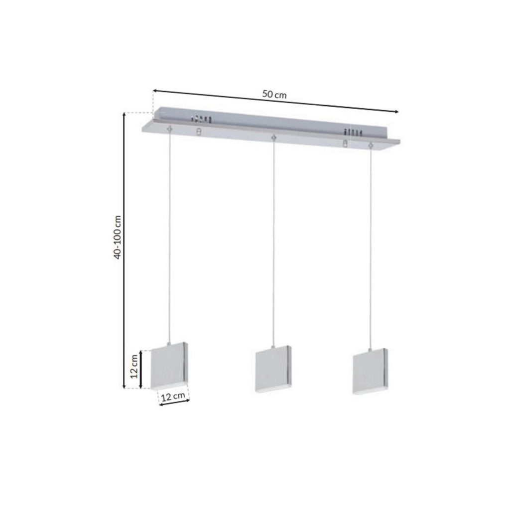 Lampada a sospensione Milagro Cuadra ML443 LED 15W 3 luci