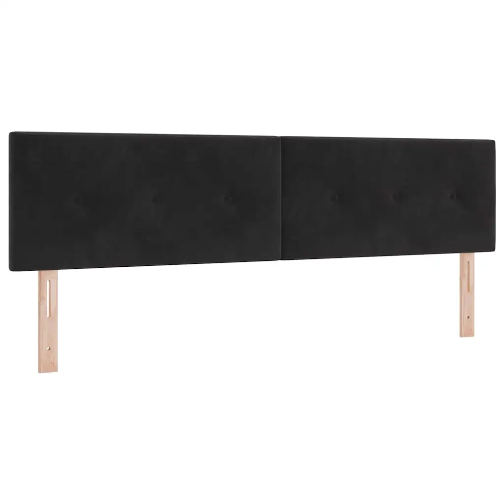 Letto a Sorgente LED con materasso Nero 180 x 200 cm Velluto