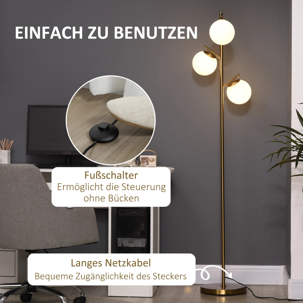 Lampada da terra ¨C Minimal ¨C vetro dorato
