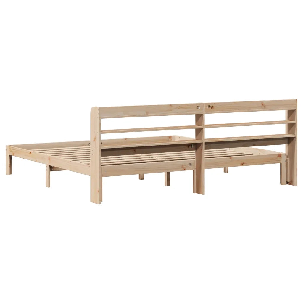 Giroletto con Testiera 200x200 cm in Legno Massello di Pino 3306796