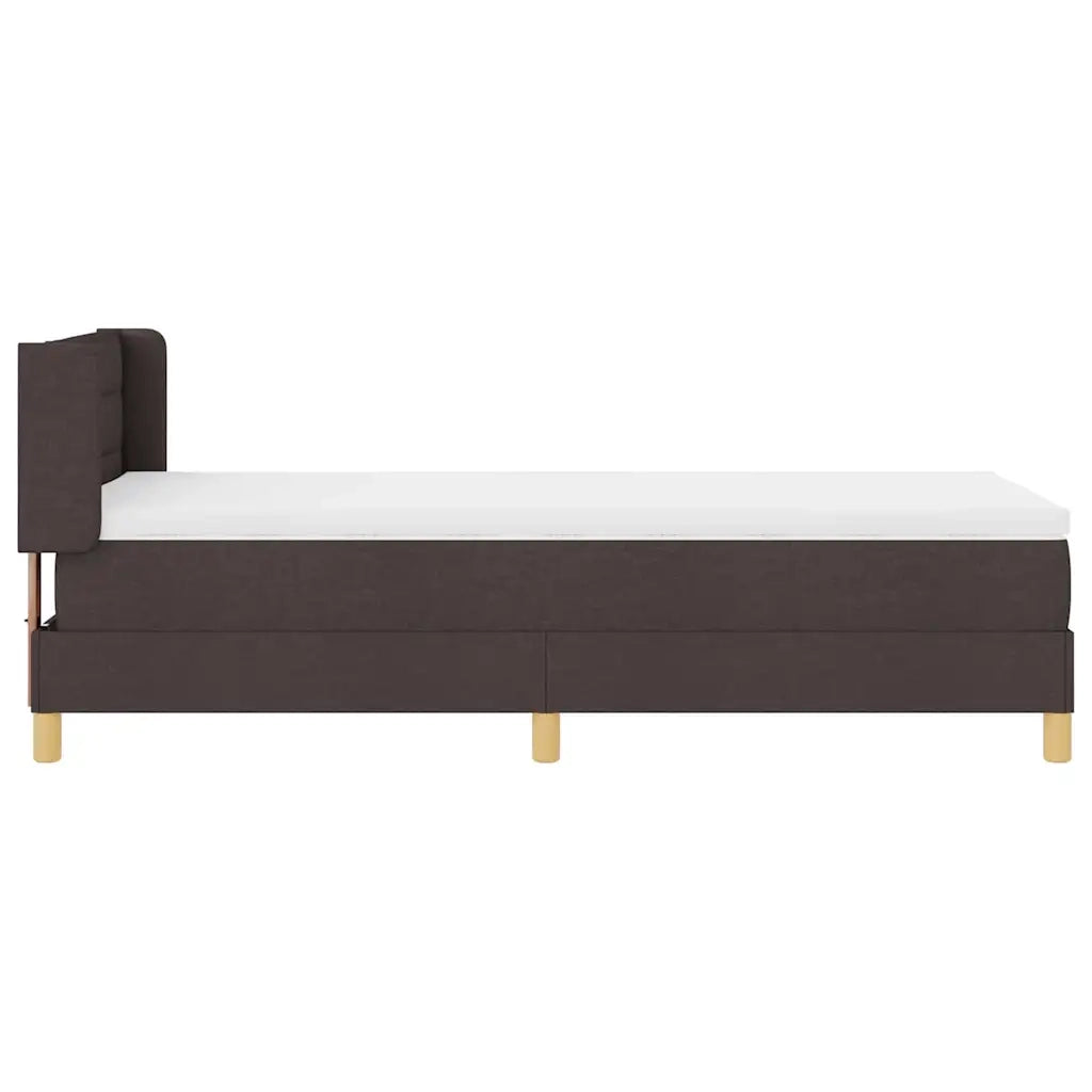 Letto a molle con materasso Marrone Scuro 200 x 80 cm Tessuto 3341198