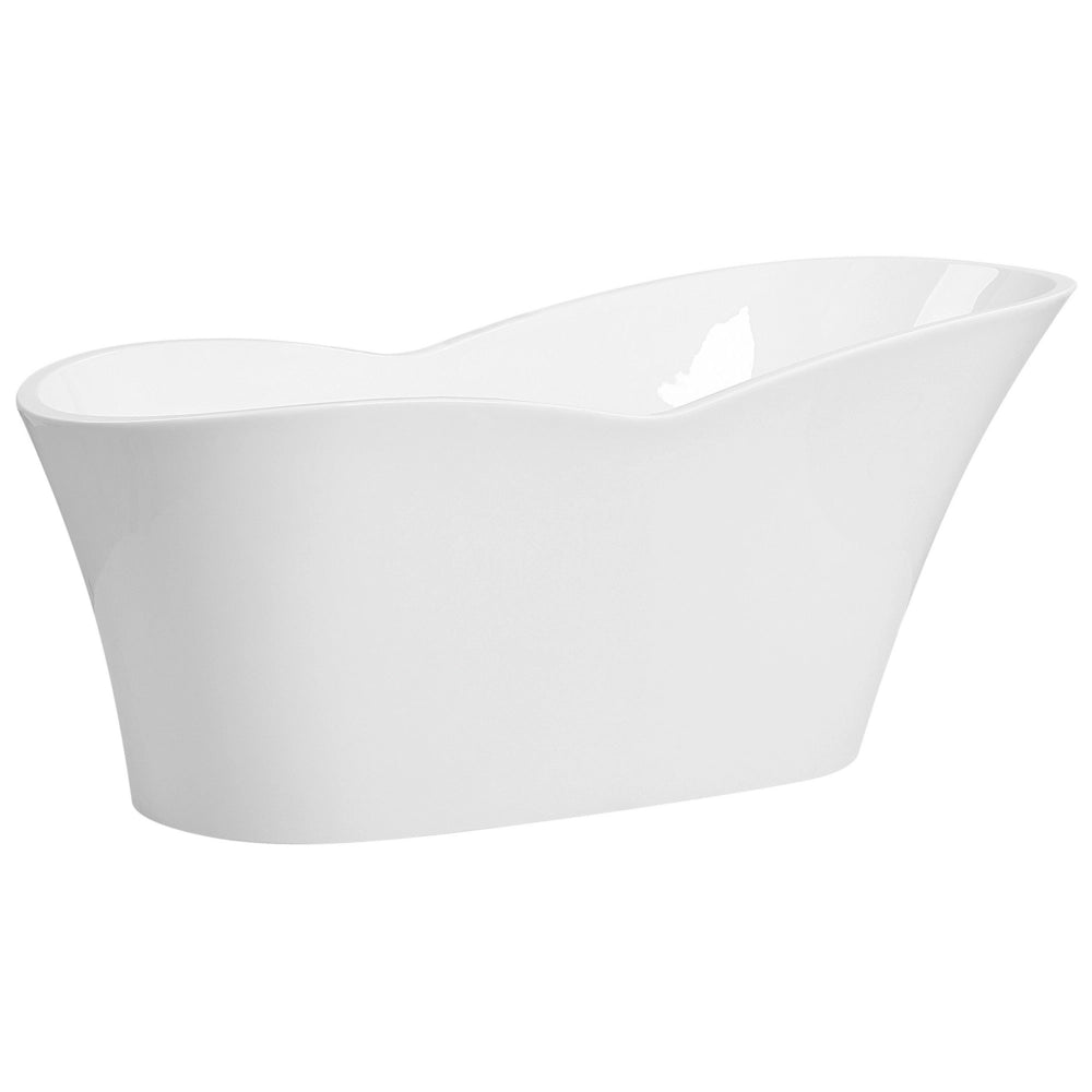 Vasca da bagno freestanding bianco lucido sanitario acrilico 1700 x 800 mm singolo ovale moderno design minimalista