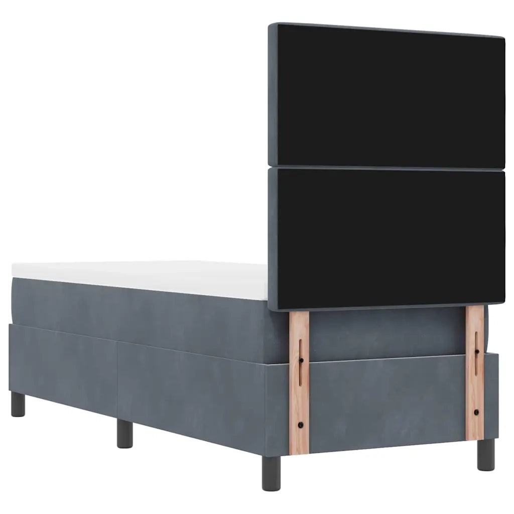 Letto a molle con materasso Grigio scuro 80 x 200 cm Velluto 3339729