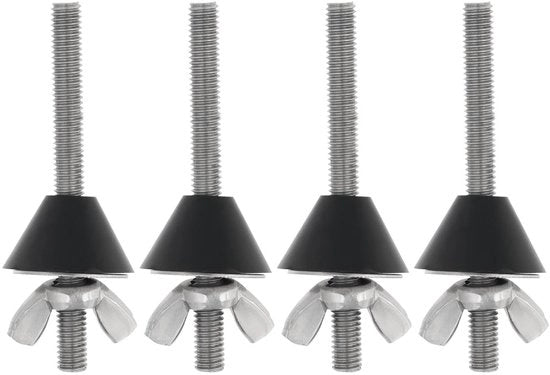Kit di riparazione per toilette 4 pezzi - Montaggio sfera - Acciaio inossidabile - Gomma - M6x70mm - Resistente alla corrosione - Visore WC