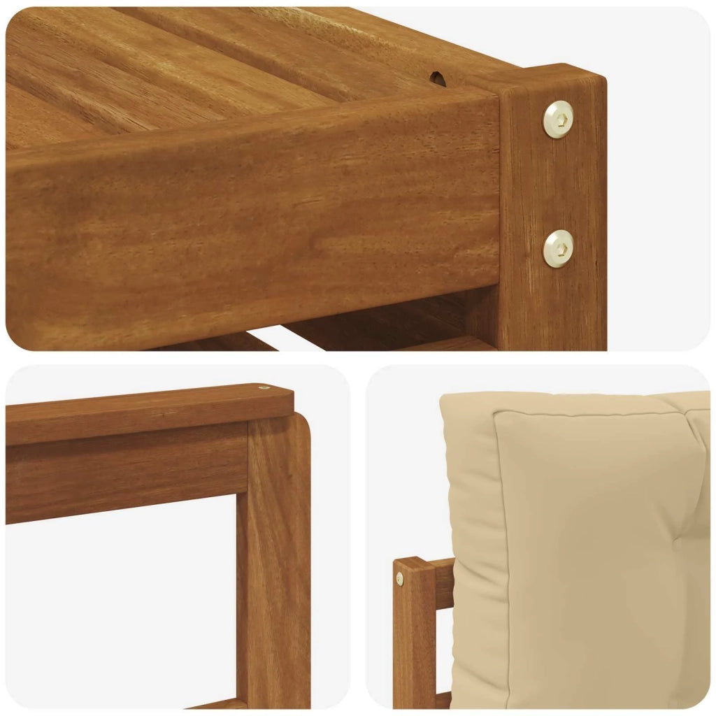 Set di divani da esterno con cuscino 6 pcs Naturale e Beige 3373488