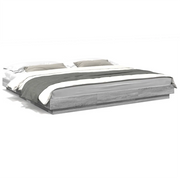 Letto matrimoniale | Letto per adulti | Giroletto Luci LED Grigio Sonoma 180x200 cm Legno Multistrato