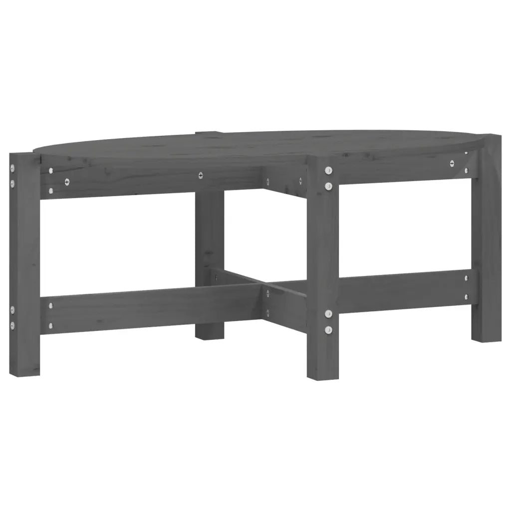 Tavolino da Salotto Grigio 87x48x35cm in Legno Massello di Pino 822324