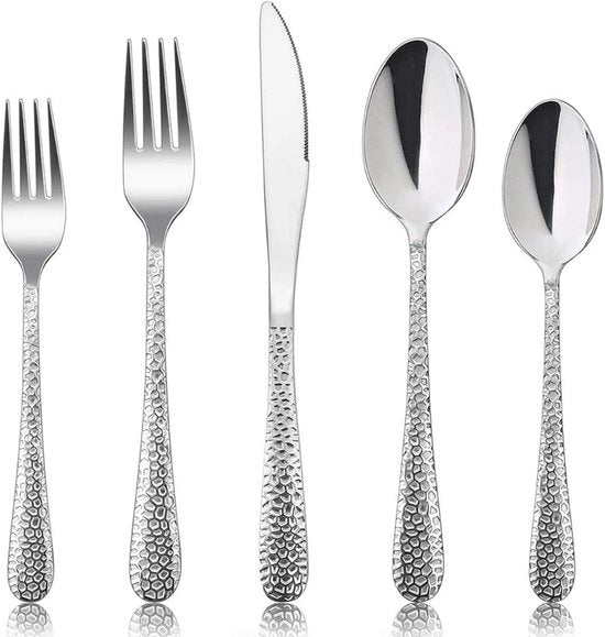 Set di accessori per 12 persone - Resistente all'acqua del lavello - Acciaio inossidabile - Argento