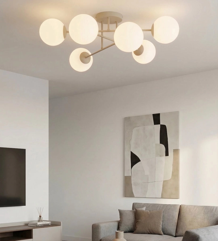 Lampada soffitto ROMA 6xE14 beige bianca Emibig