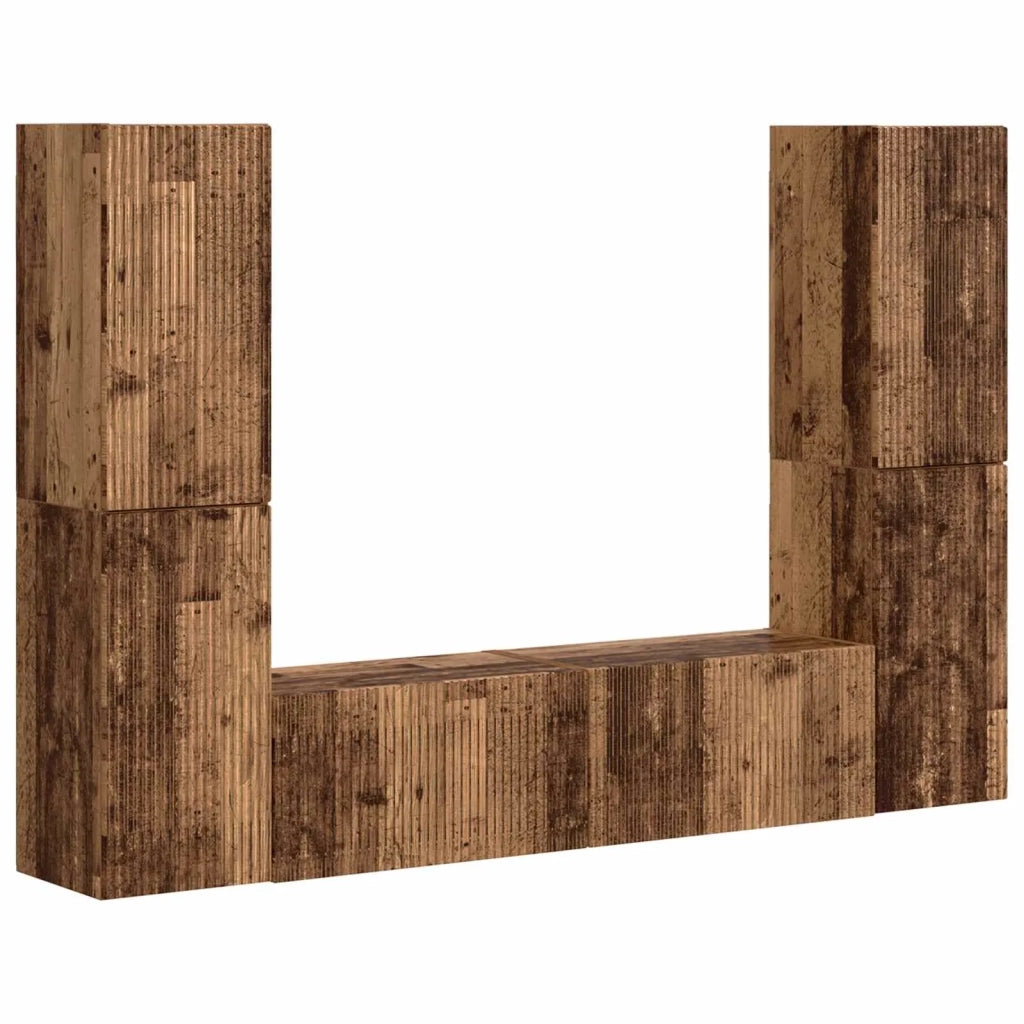 Set mobile TV 6 pcs Legno vecchio Legno multistrato 3409112