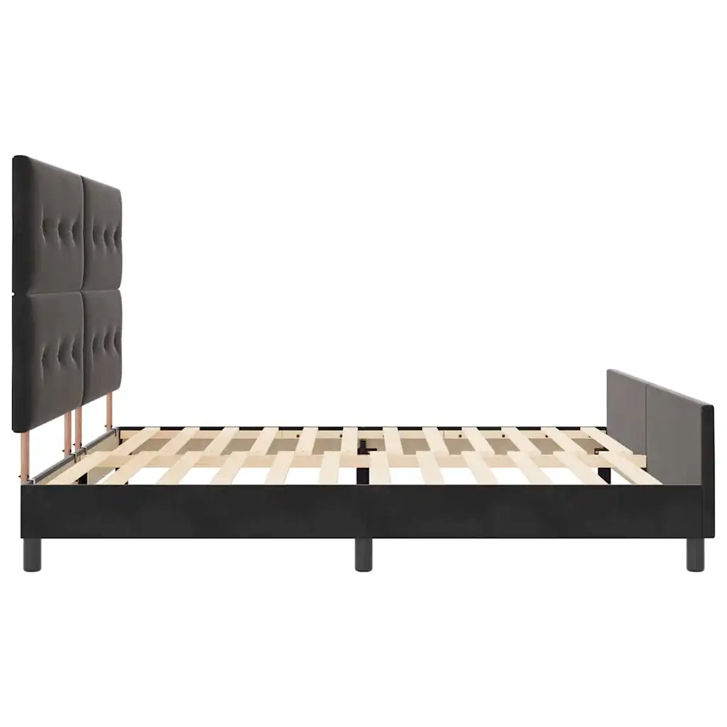 Letto a molle con testiera Nero 200 x 200 cm Velluto 3344965