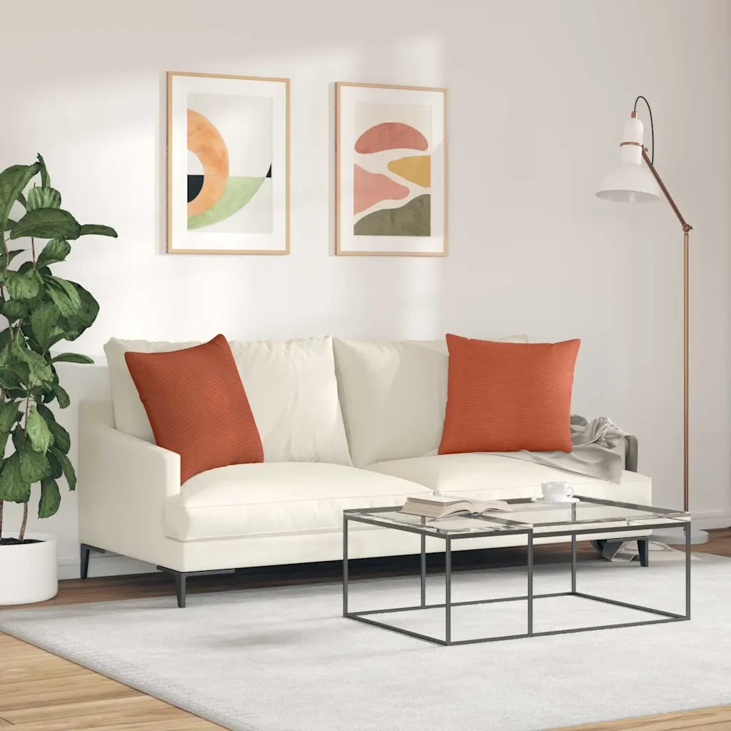 Cuscini da Divano 2 pcs Rosso Arancio 50 x 50 cm 42013996
